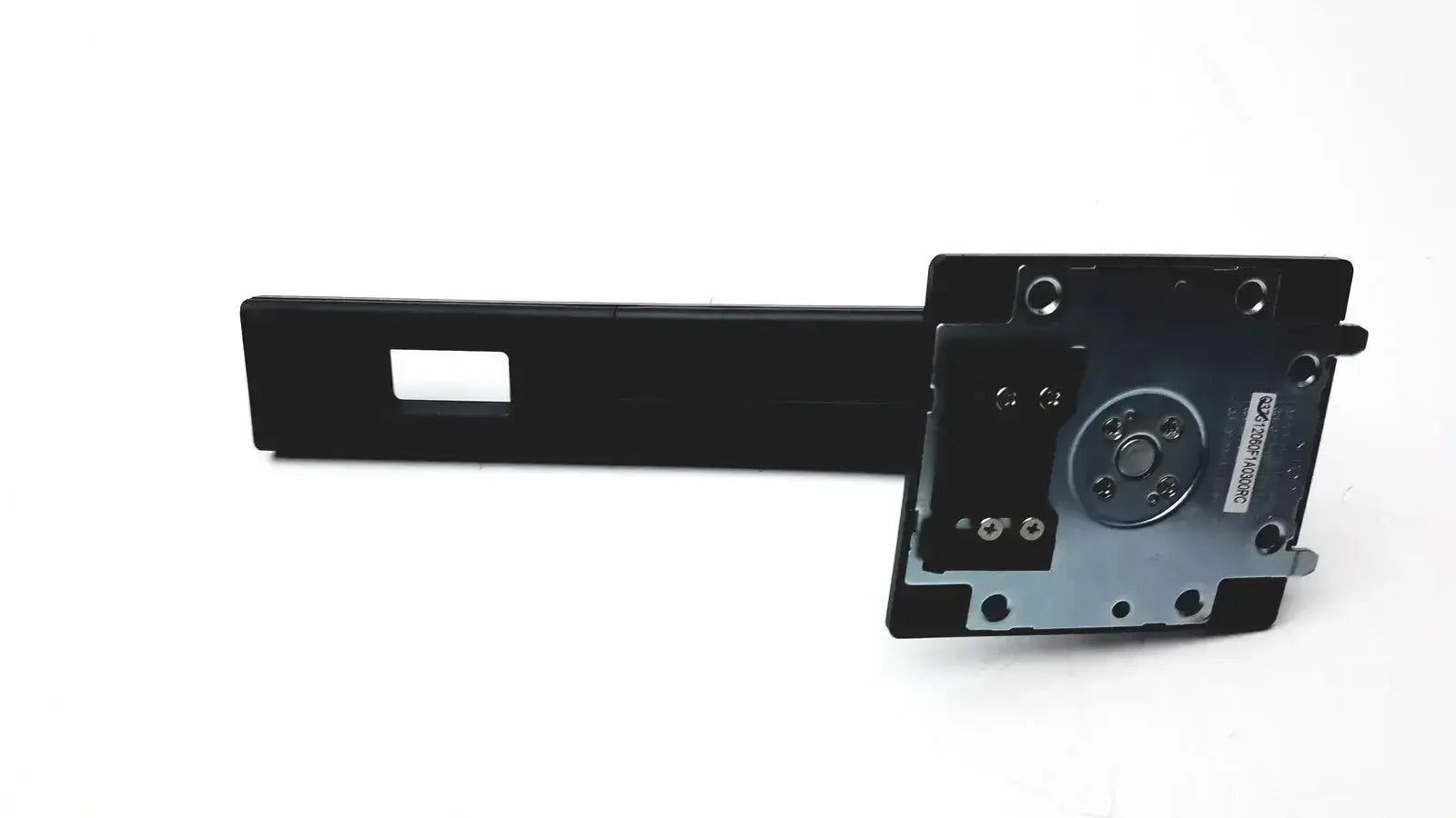 Black plastic and metal mounting bracket with rectangular slot and screw holes for philips 037g12060f1a0300rc monitor stand