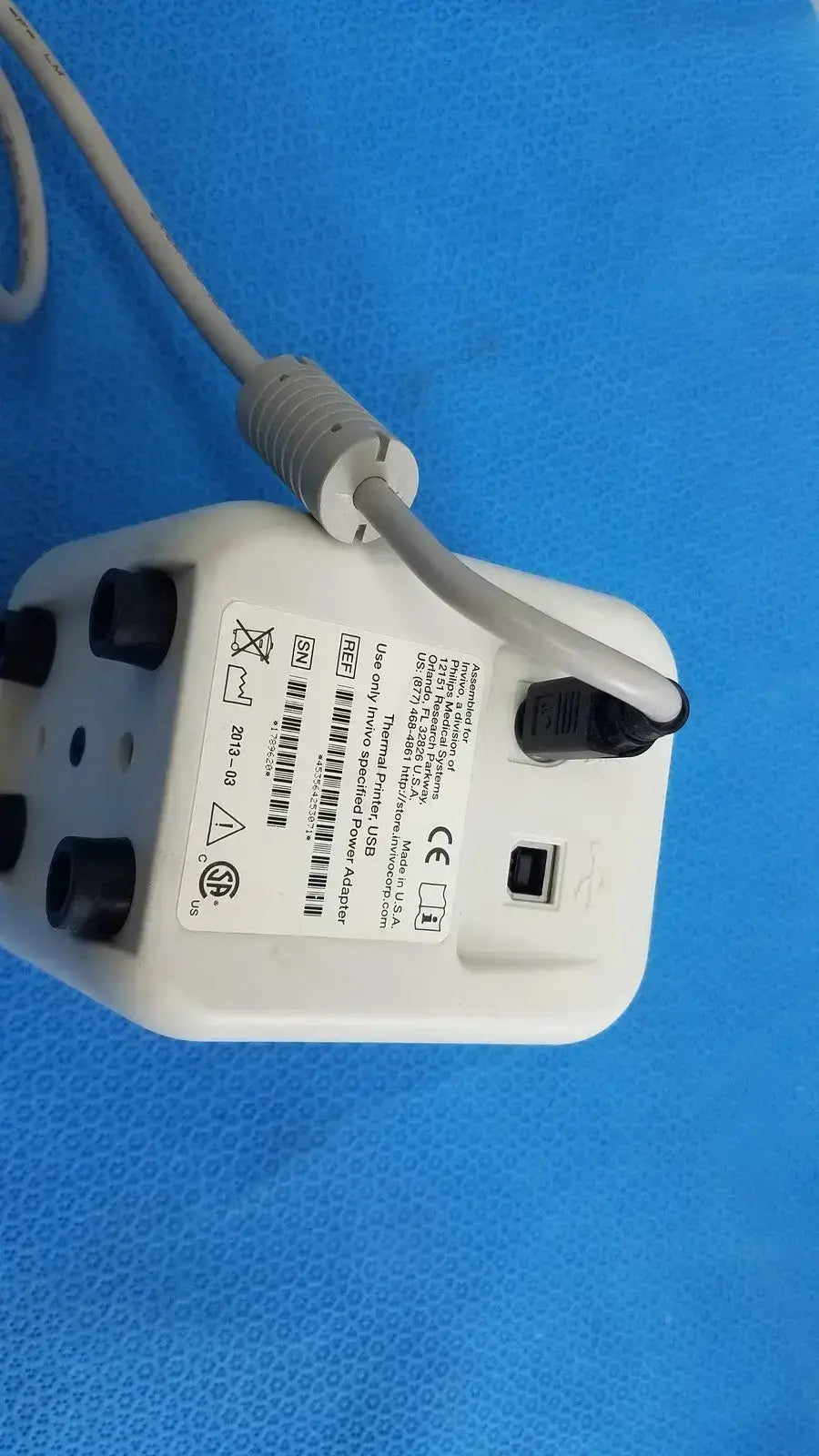 Philips 453564253071 Invivo USB Thermal Printer w/ Power Adapter & Output Cable