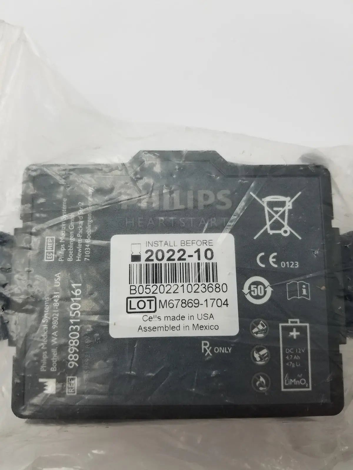 Philips 989803150161 Replacement Battery for Use with FR3 AED System - Defibrillator