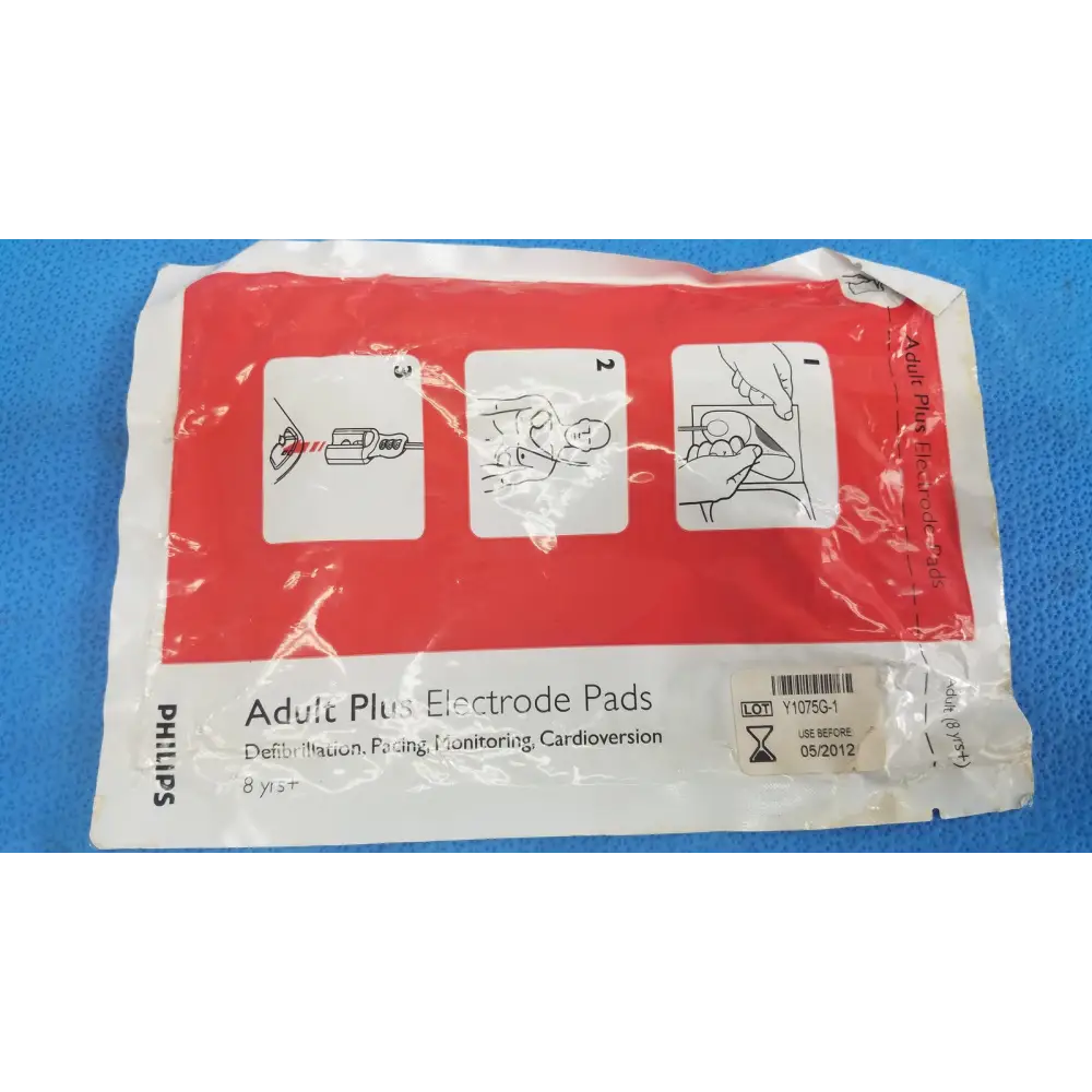 Philips Adult Plus Electrode Pad 8Y+ / Instructional Use Check Before Date