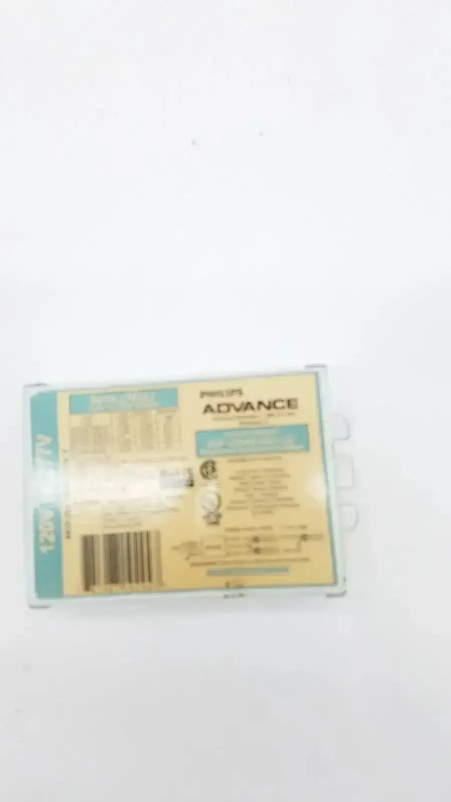 Philips advance smartmate cassette tape in clear plastic case with beige and teal labeling for IntelliVolt 120-277V use