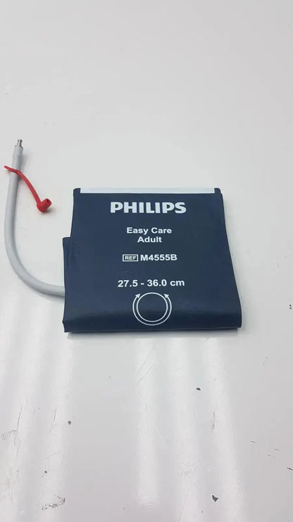 Philips easy care adult blood pressure cuff ref m4555b navy blue with white text and gray tube attached