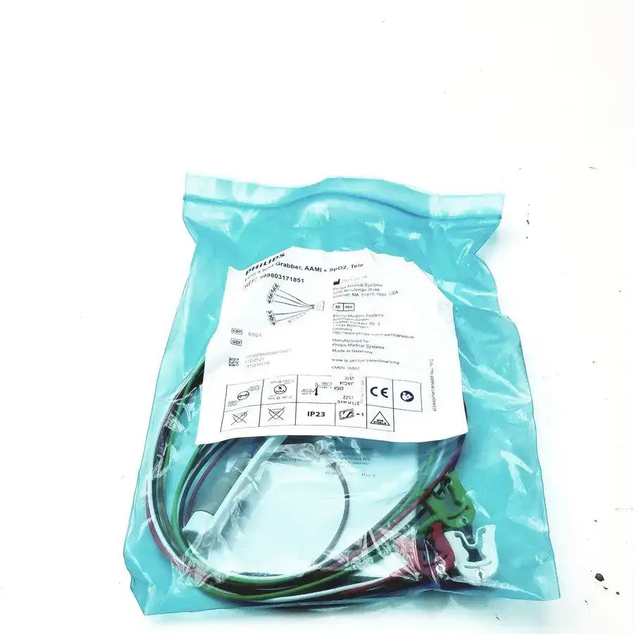 Philips ECG 5 Lead Grabber AAMI + SpO2 Tele 989803171851 - Leadwire