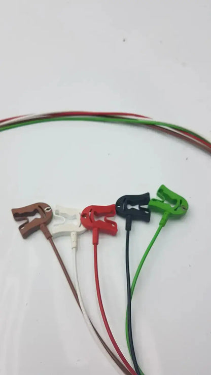 Philips ECG 5 leads grabber with colorful plastic clip-on earphone hooks for hospital surplus telemetry use