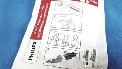 Philips Electrode Pads Adult/child plus ≥10 y Instructional Use /Check EXP Date