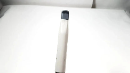Philips L15-7io linear array ultrasound transducer probe in white and gray with sleek cylindrical design for iU22