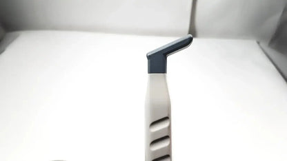 Philips L15-7io gray and white plastic linear array ultrasound transducer probe with curved handle and ridged grip for iU22