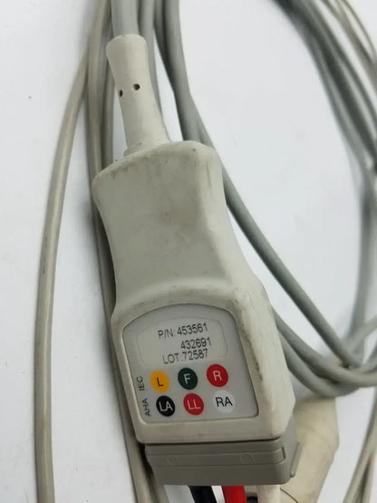 Philips M1503A 3-lead Grabber Patient Cable ECG 453561 432691