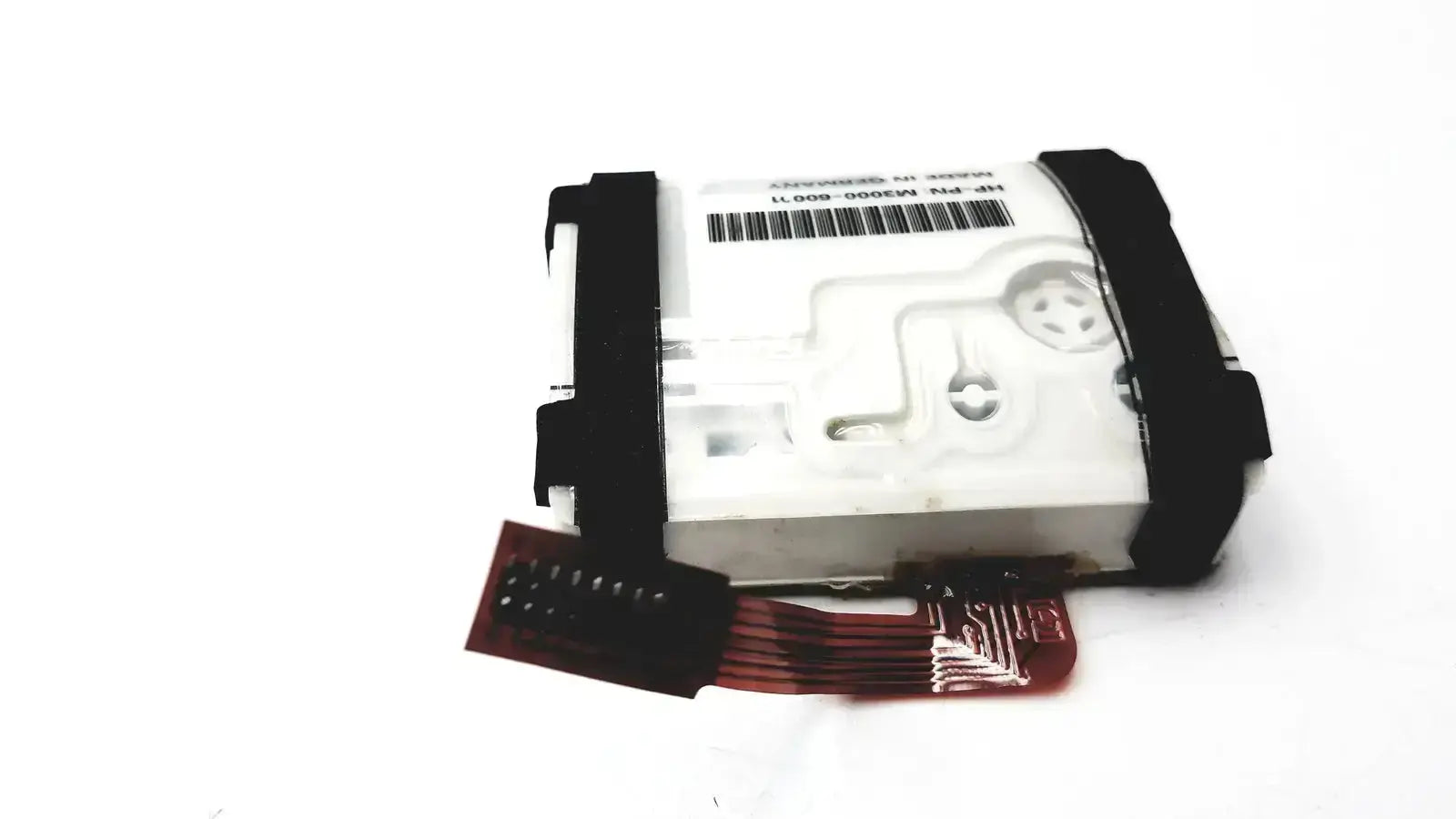White plastic philips m3000-60001 pump assembly module with black rubber straps and red flexible circuit board attached