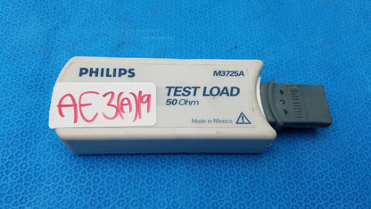 Philips M3725A test load 50 ohm with white plastic body and gray connector for medical equipment use