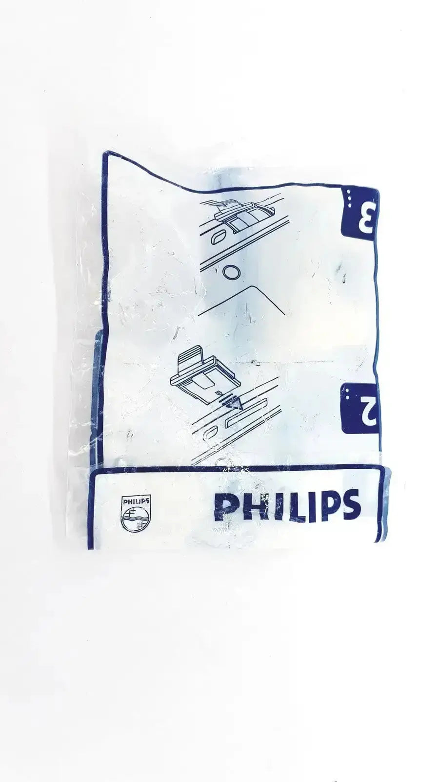 Philips m3854a data card instruction manual with blue line drawings and text on white paper for product setup