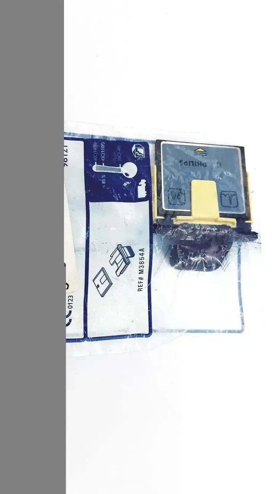 Sealed yellow and black miele vacuum cleaner filter in original packaging for philips m3854a data card product use