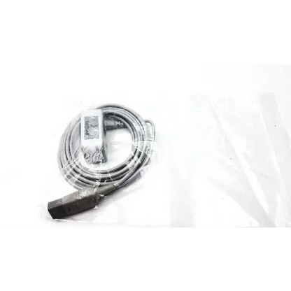 Philips cordless phone handset with coiled gray cable and black base unit, packaged in clear plastic.