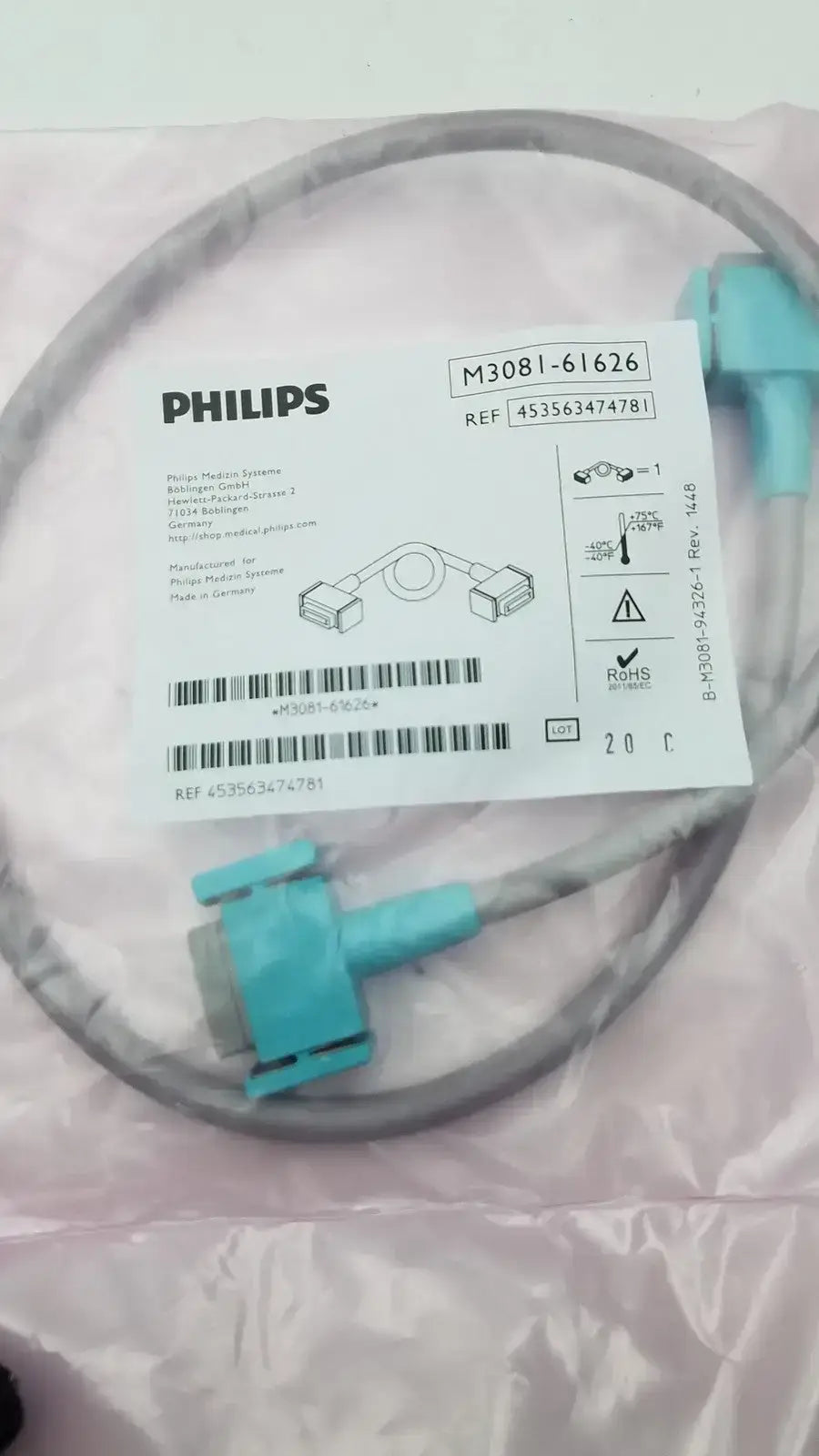 Philips MSL Patient Monitoring Link Cable M3081-61626 Ref 453563474781 - Monitor