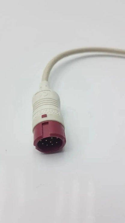 Philips ref 989803199741 dual invasive blood pressure ibp adapter cable with red and white medical-grade connector and beige cable