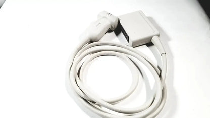Philips x6-1 matrix array white ultrasound transducer probe with coiled cable and rectangular connector for medical use