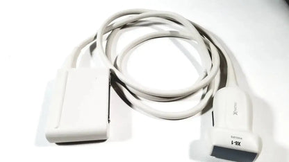 White Philips X6-1 matrix array ultrasound transducer probe with rectangular connector and sonos branded rounded head
