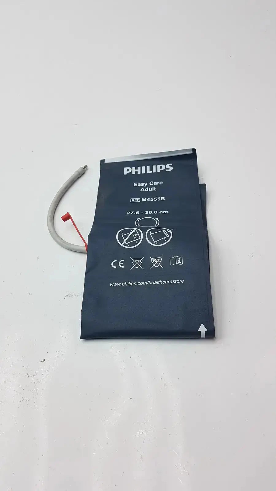 Philips m4555b adult blood pressure cuff in dark blue with white text for easy care and accurate blood pressure monitoring