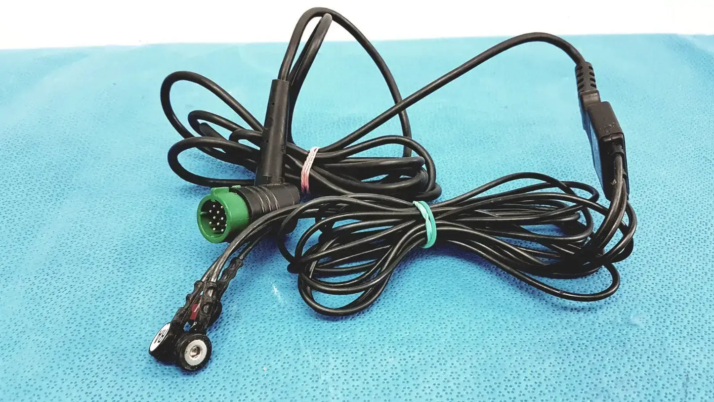 Physio-Control 3-Lead ECG Cable w/ Snap Electrodes & 10-Pin Connector