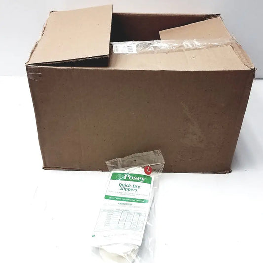 Posey Quick Dry Slippers Non Slip Rubber Soles White Size L - Lot of 42 - Hospital