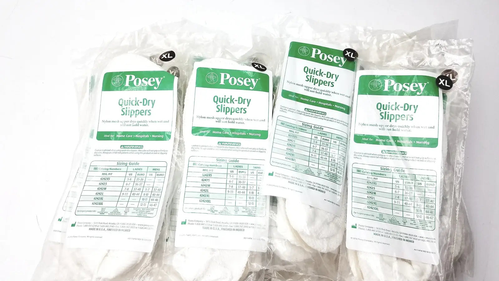 Posey Quick Dry Slippers Non Slip Rubber Soles White Size XL - Lot of 32