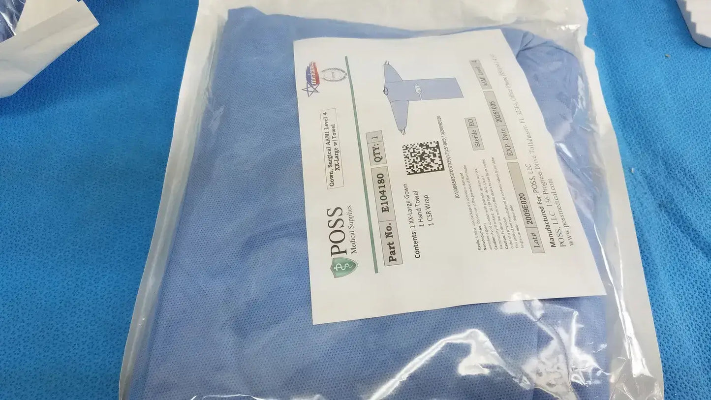 Poss Medical Supplies E104180 AAMI Level 4 Surgical Gown XX-Large - Lot of 2