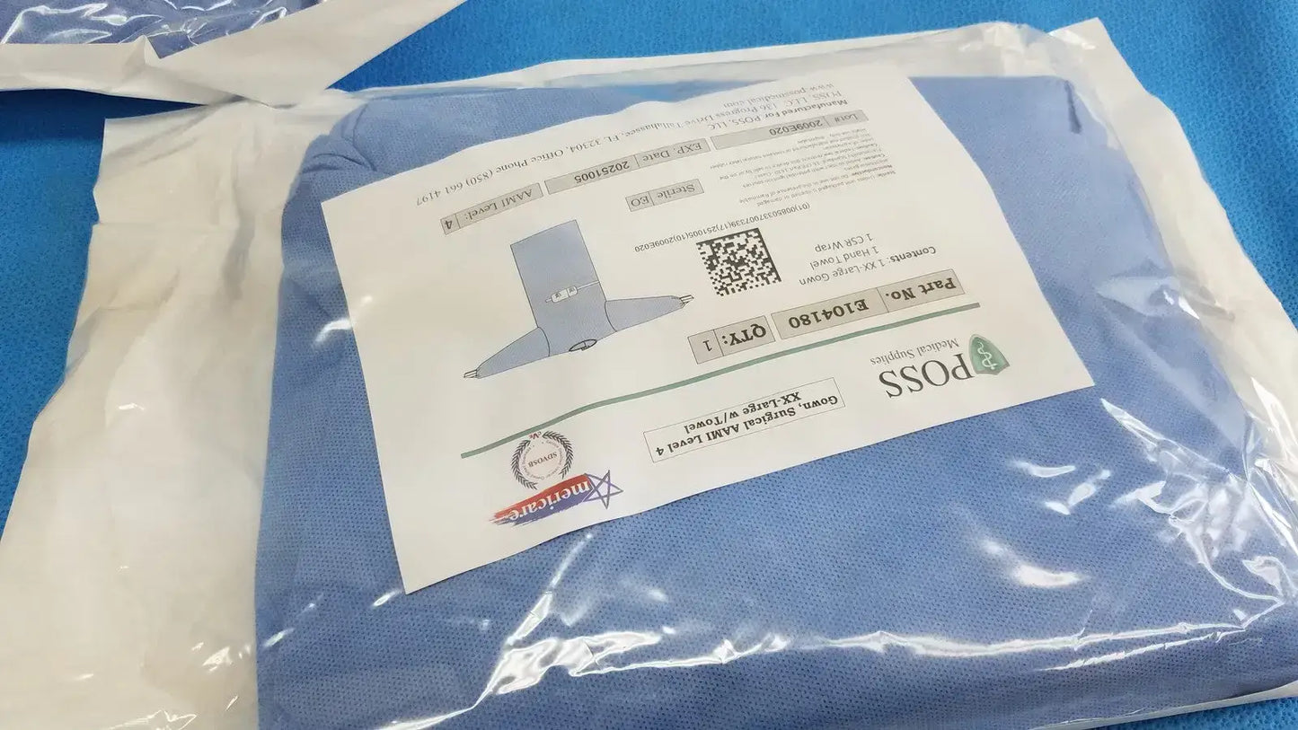 Poss Medical Supplies E104180 AAMI Level 4 Surgical Gown XX-Large - Lot of 2