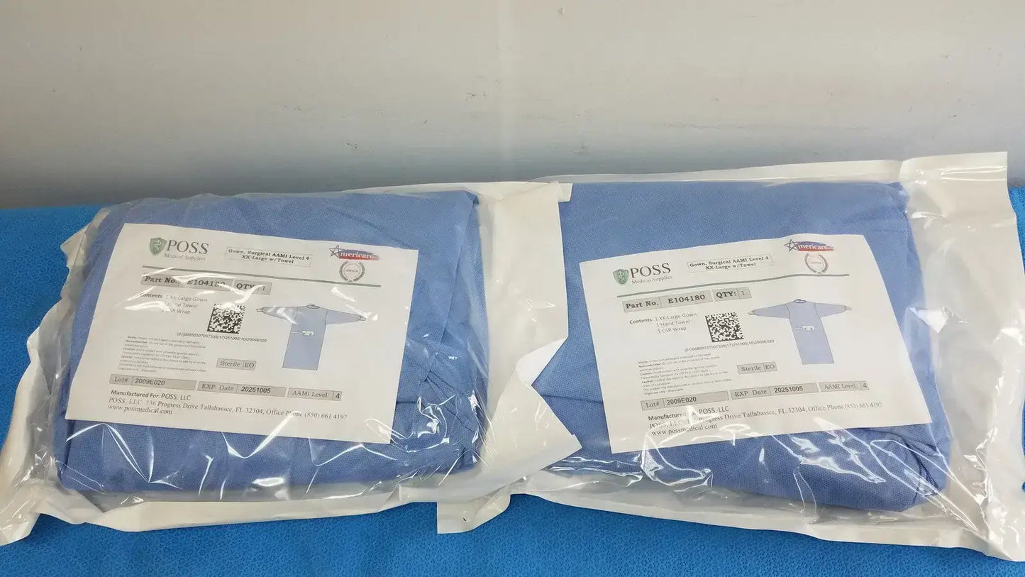 Poss Medical Supplies E104180 AAMI Level 4 Surgical Gown XX-Large - Lot of 2