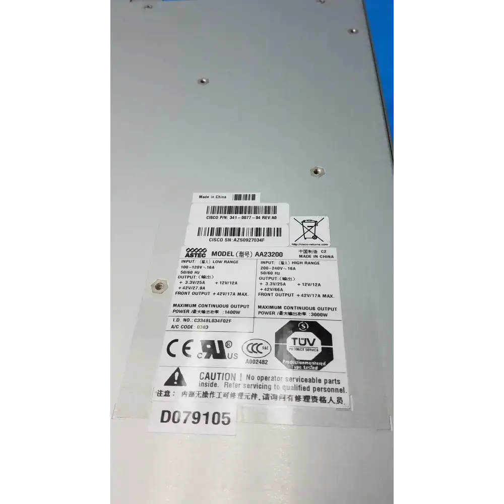 Power Supply Module – 100–120V Input Only Used