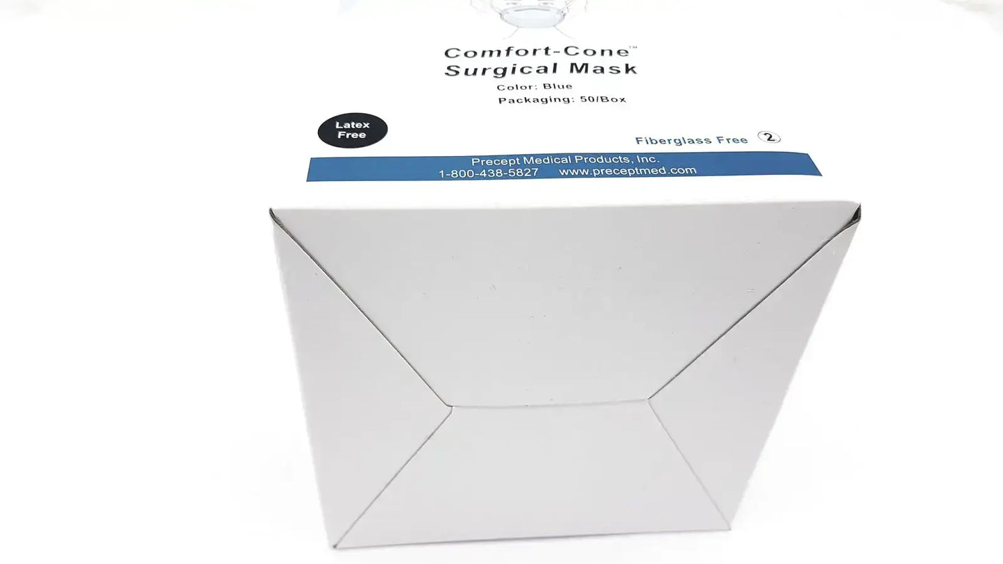 Precept 653333 Comfort Cone Molded Surgical Face Mask Blue 50/Box