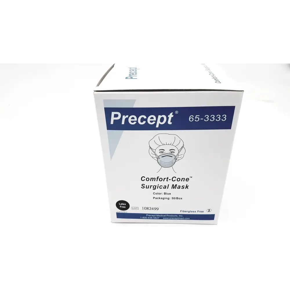 Precept 653333 Comfort Cone Molded Surgical Face Mask Blue 50/Box