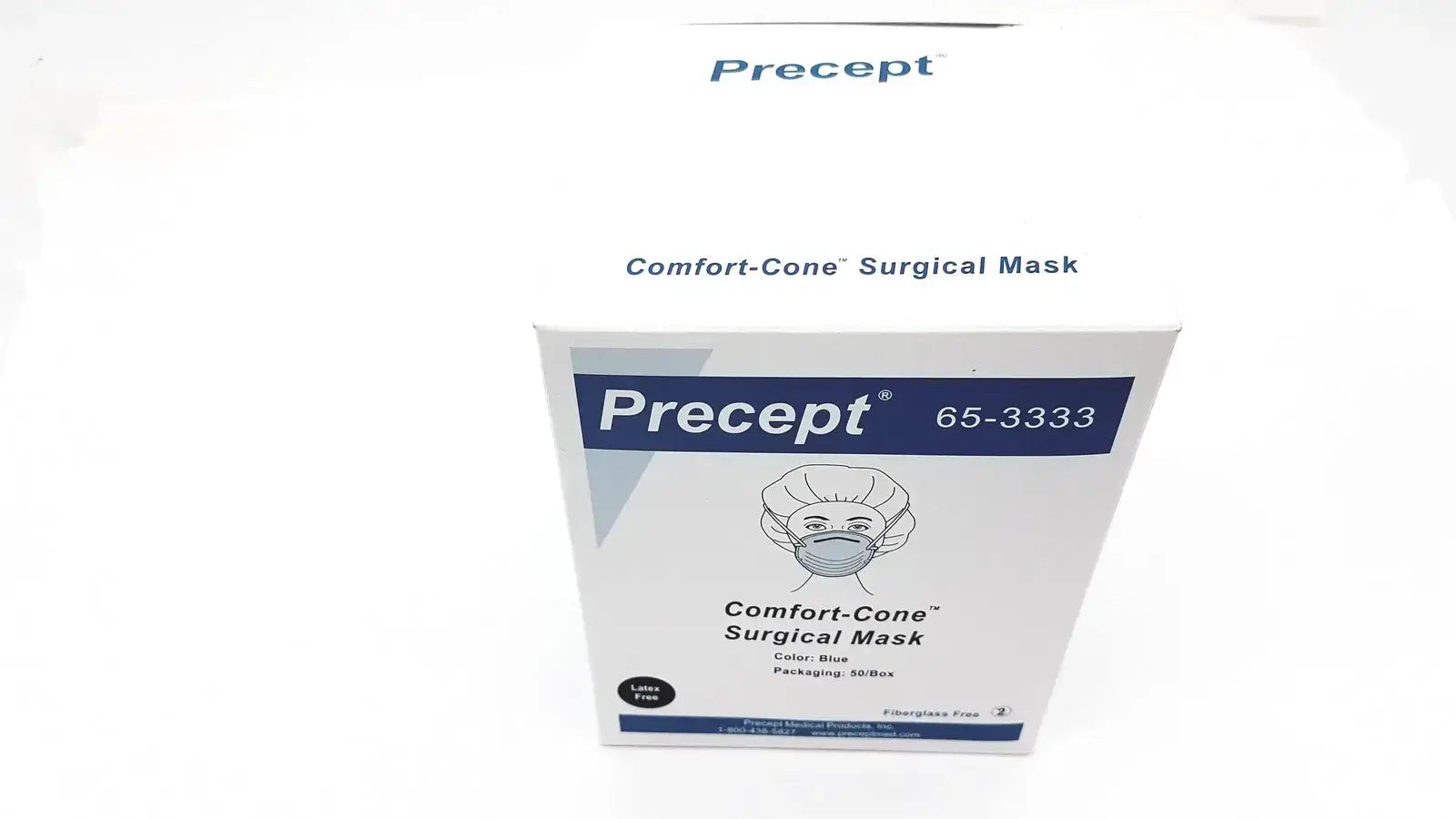 Precept 653333 Comfort Cone Molded Surgical Face Mask Blue 50/Box