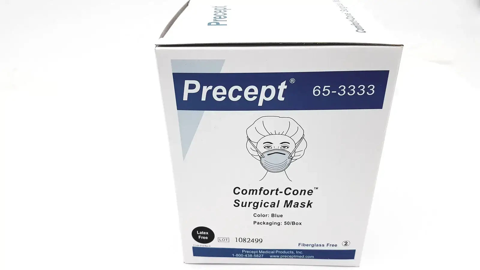 Precept 653333 Comfort Cone Molded Surgical Face Mask Blue 50/Box