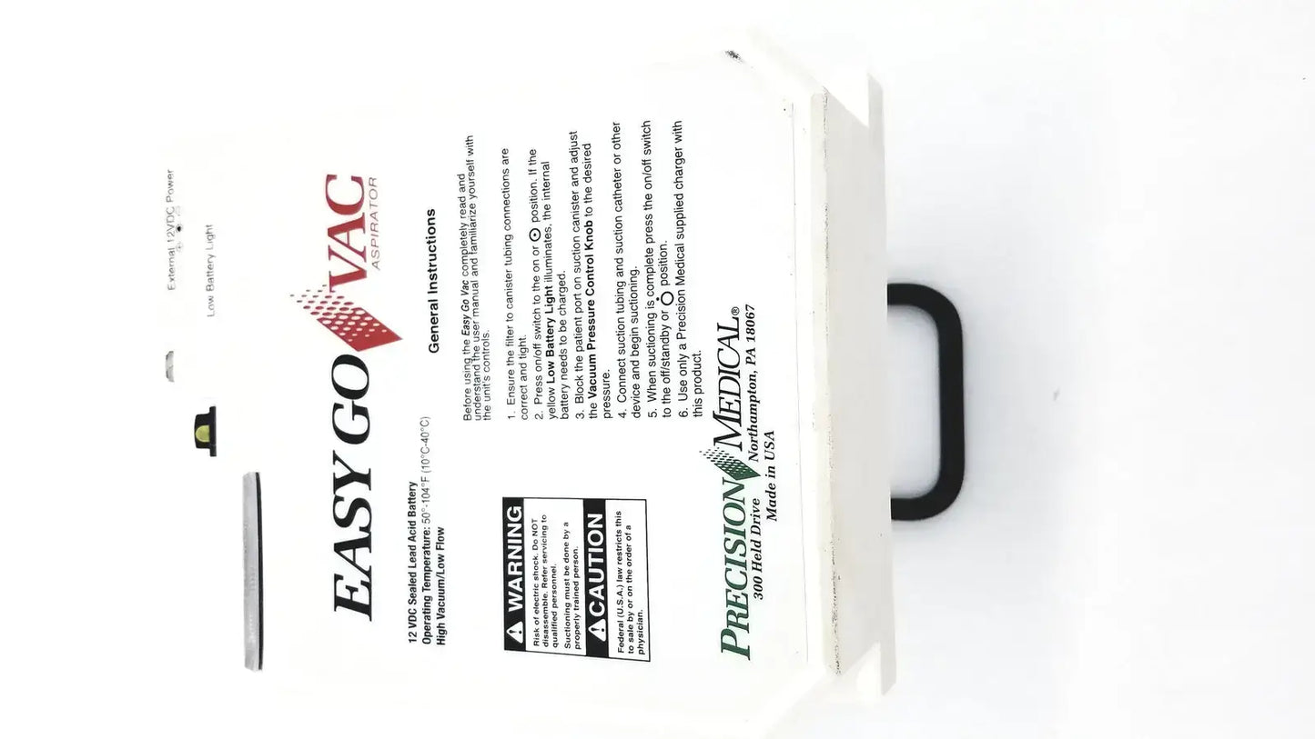 Precision PM65 Series EasyGo Vac Aspirator Portable Battery Operated Suction