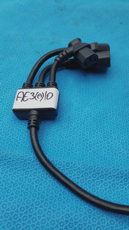 Yung Li YC-12 IEC C14 to Triple C13 Female 3-Way Power Splitter Cord