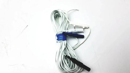 White medical electrode lead with blue and black connectors for pro-tech p1224 thermocouple nasal oral airflow sensor