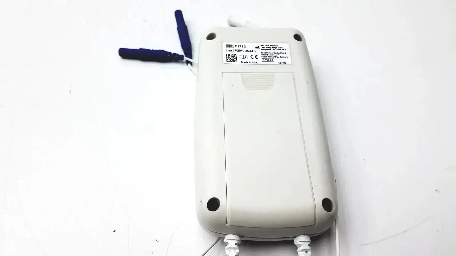 White plastic pro-tech p1736 zrip driver module with blue electrical connectors for medical device applications