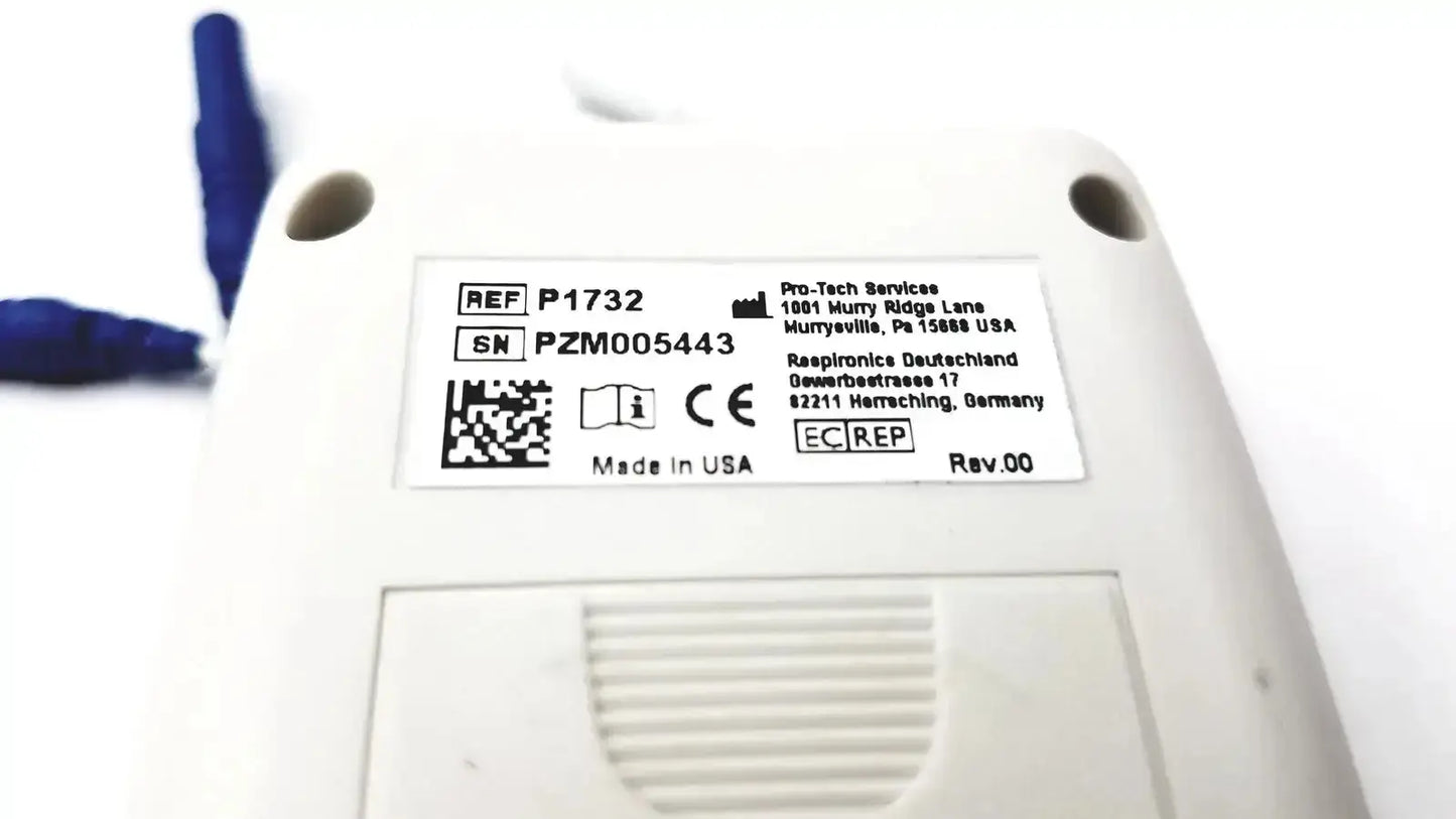 White plastic pro-tech p1736 zrip driver module with label showing manufacturer information and serial number
