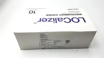 White cardboard box labeled localizer instrument cover kit with purple text and qr code for protek medical products instrument cover kit