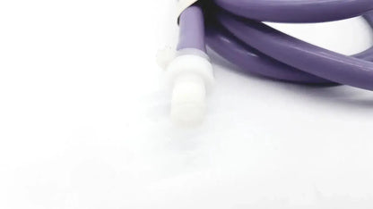 Purple color pressure water mini pipe with one side metal and plastic featuring purple medical tubing and white connector
