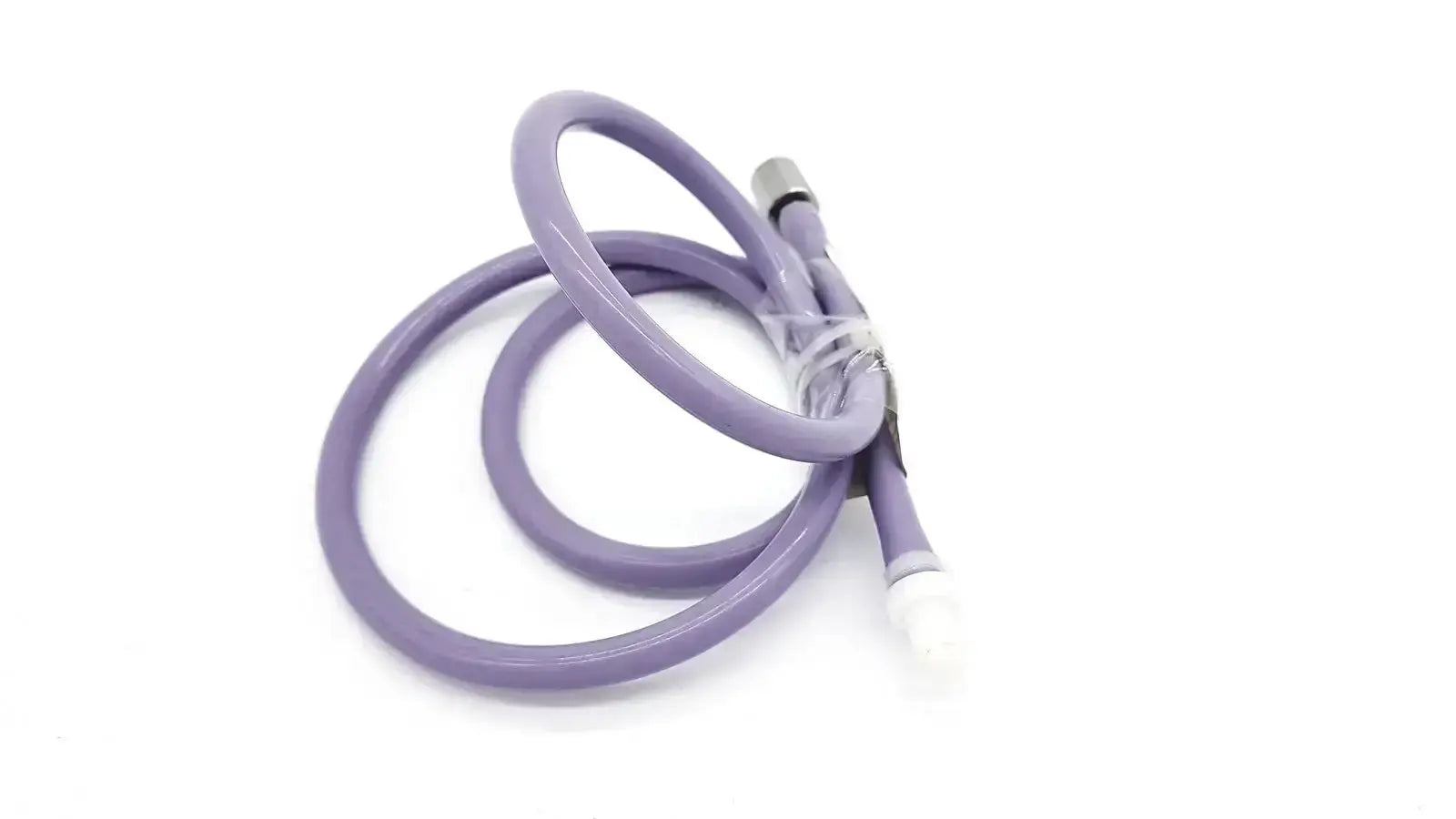 Purple color pressure water mini pipe with purple silicone tubing and one metal and one plastic connector end