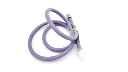 Purple color pressure water mini pipe with purple silicone tubing and one metal and one plastic connector end