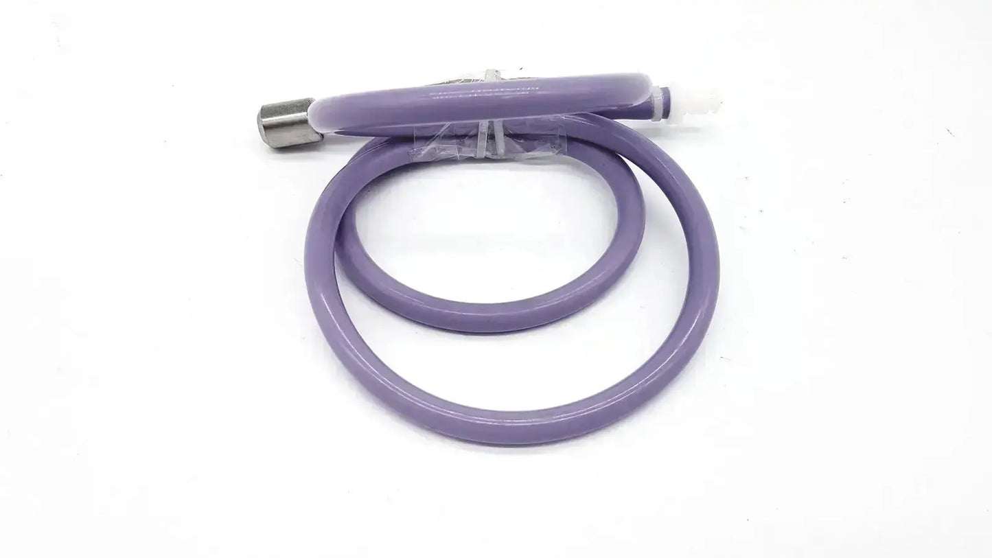 Purple color pressure water mini pipe featuring silicone tubing and one side metal and other plastic connectors