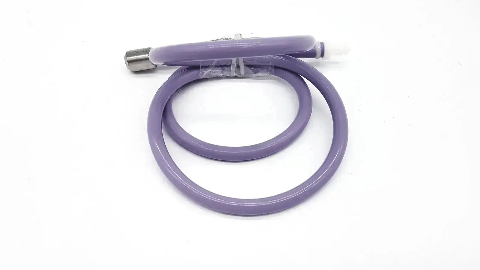 Purple color pressure water mini pipe featuring silicone tubing and one side metal and other plastic connectors