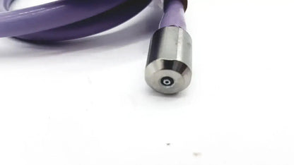 Purple color pressure water mini pipe featuring one side metal chest piece and plastic tubing for efficient flow control