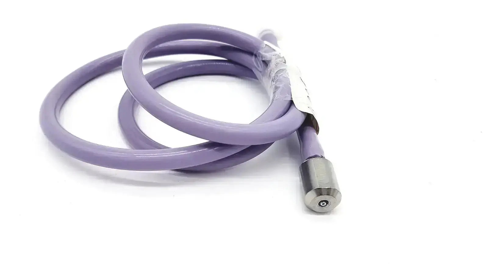 Purple color pressure water mini pipe coiled with one side metal connector end and plastic body for pressure use