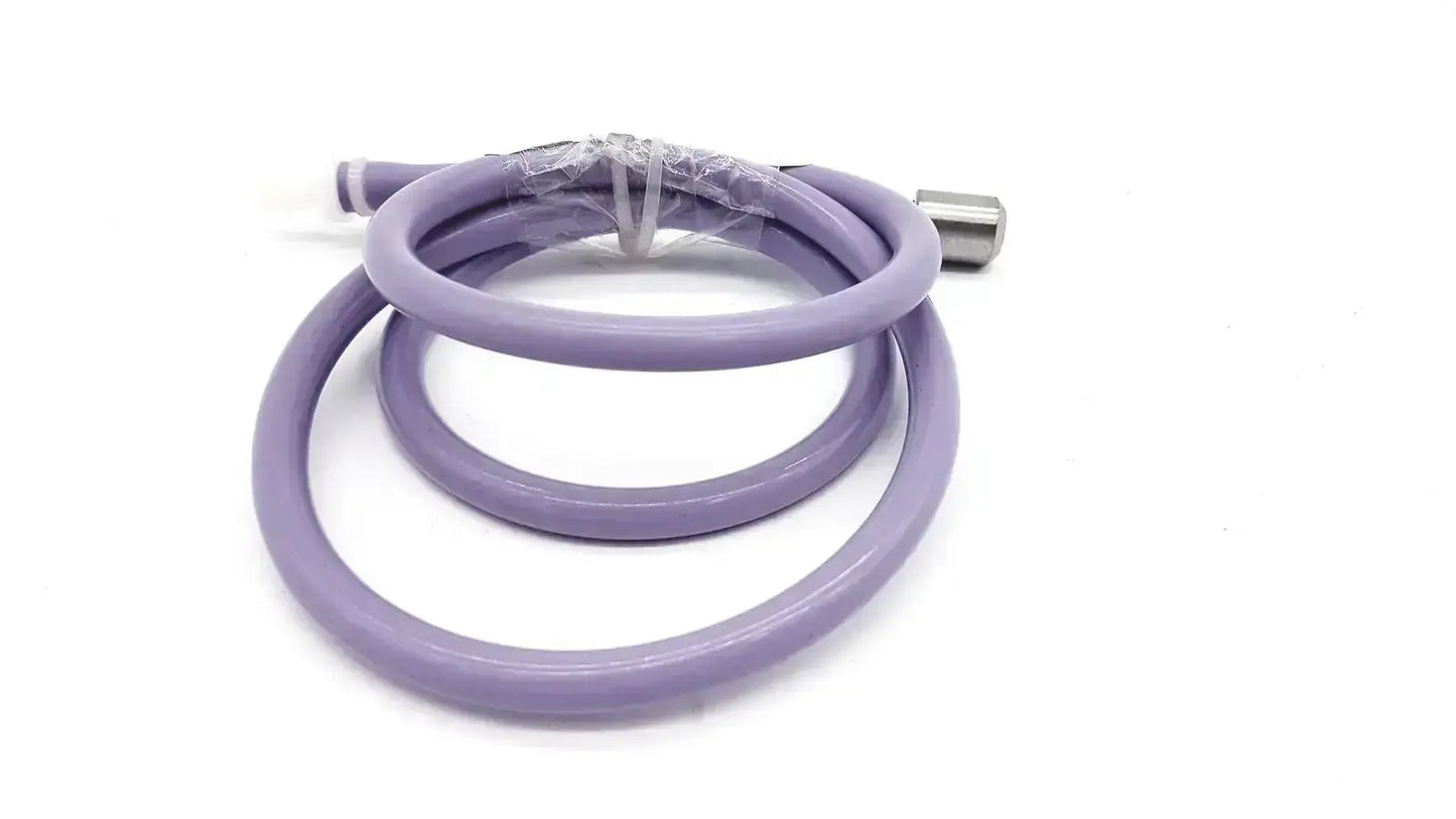 Purple color pressure water mini pipe with silicone coating and one side metal and other plastic connector