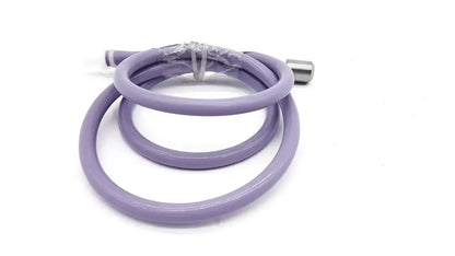 Purple color pressure water mini pipe with silicone coating and one side metal and other plastic connector
