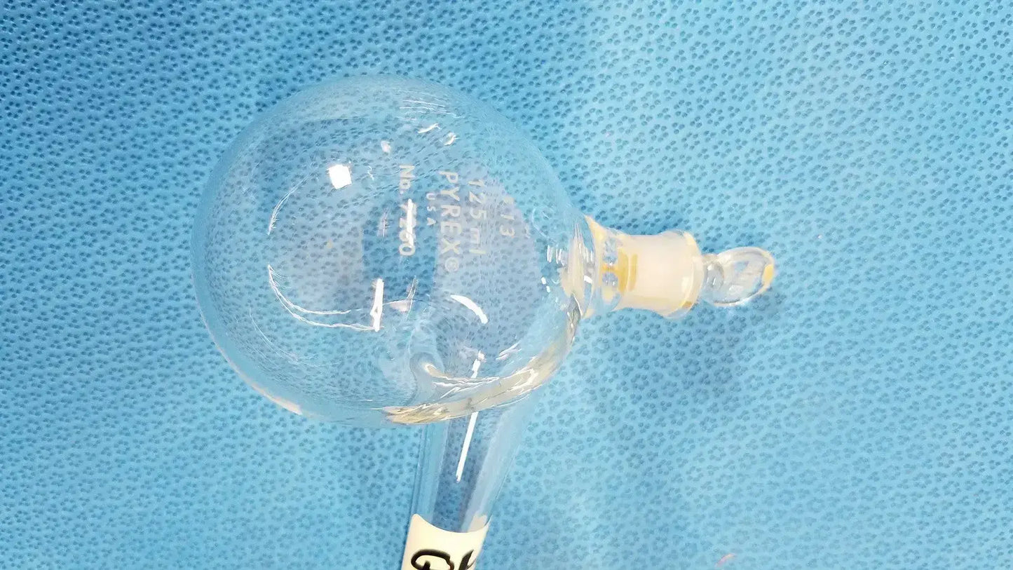 PYREX 125ml Lab Glass Retort Flask Bottle Borosilicate Laboratory Glassware