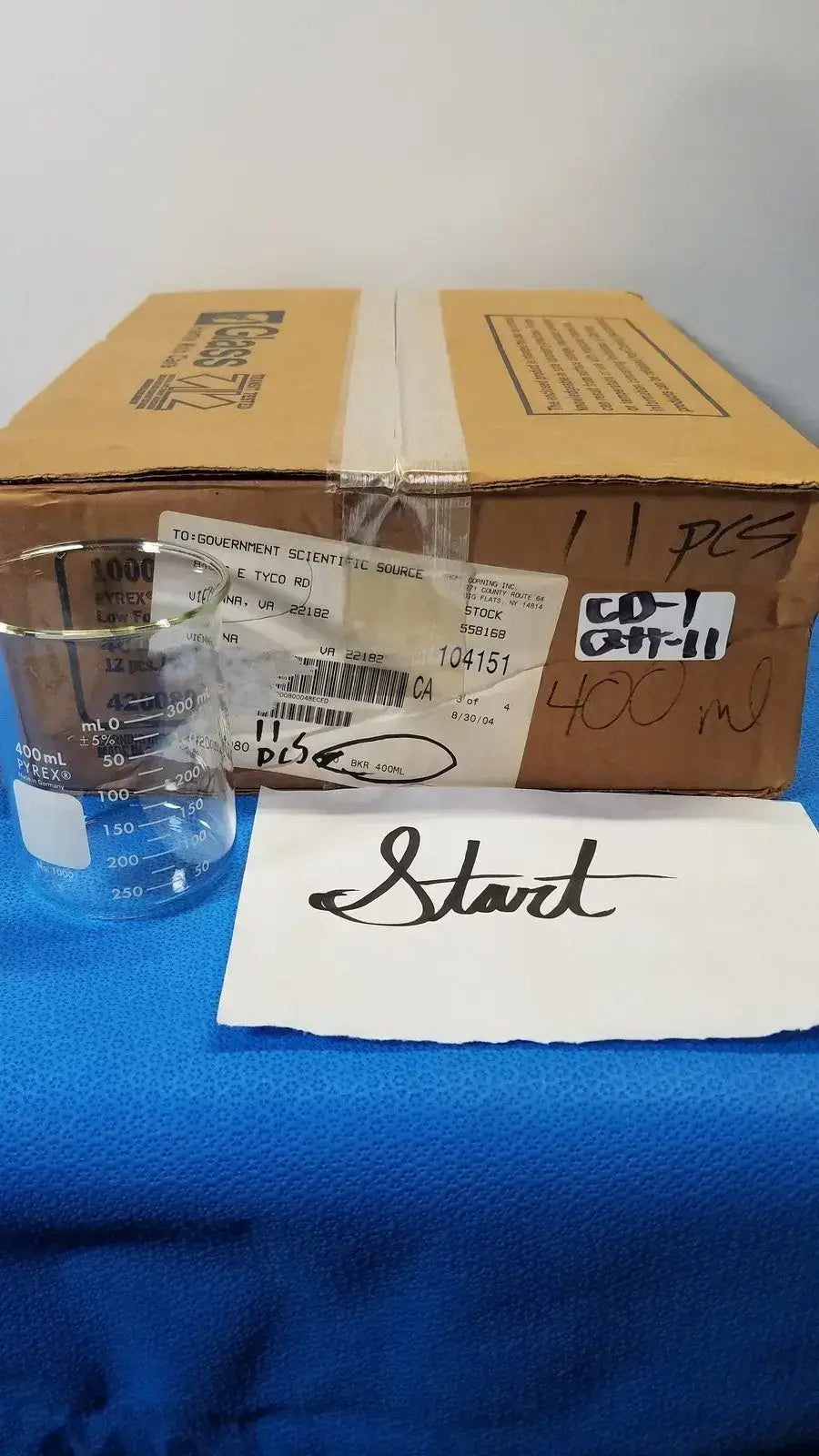 PYREX 400mL Griffin Beaker Low Form Heavy Duty Lab Glassware - Laboratory